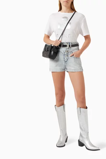 تي شيرت زويل بشعار الماركة كتان