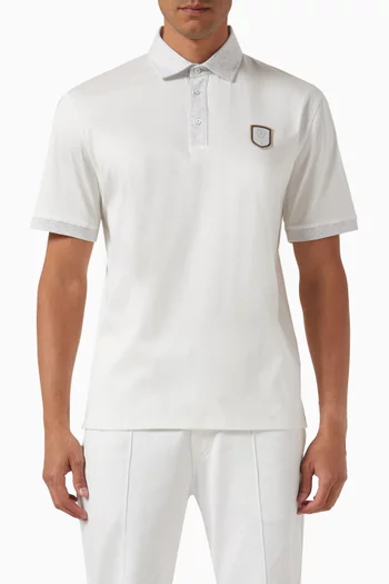 Tennis Logo Polo Shirt in Cotton