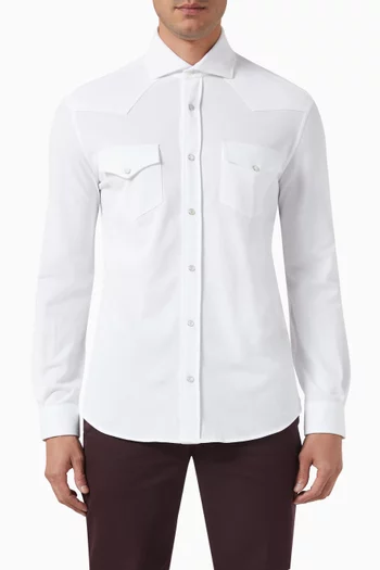 Patch Pocket Shirt in Cotton-poplin