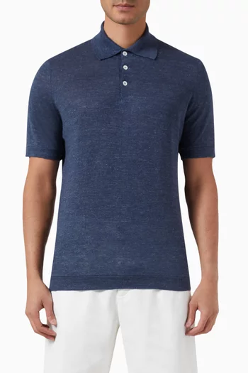 Polo Shirt in Cotton-linen