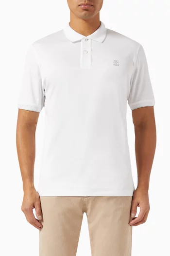 Logo-embroidered Polo Shirt in Cotton-jersey