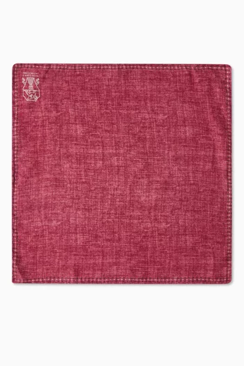 Textured-finish Pocket Square in Silk