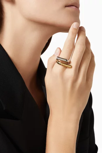 Ana Two-tone Ring in 12kt Gold-plated Brass