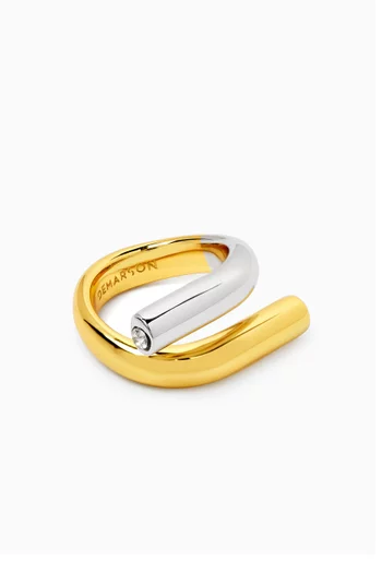 Ana Two Tone Ring in 12kt Plated Brass
