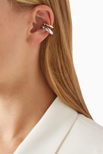 Vida Two Tone Single Ear Cuff in 12kt Plated Brass