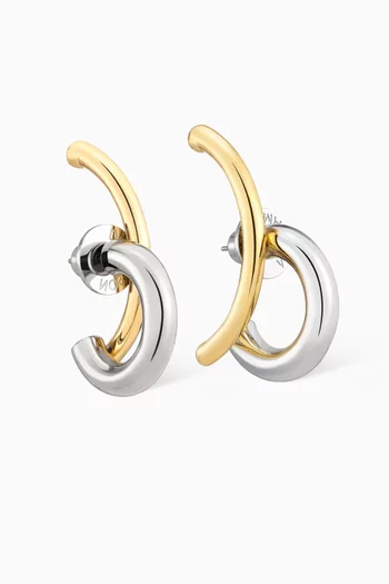 Marisa Two Tone Hoop Earrings in 12kt Gold-plated Brass