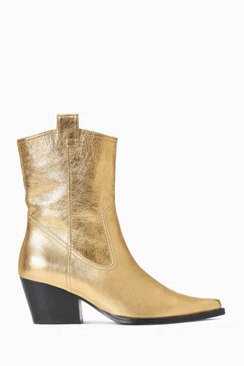 June Boot in Metallic Leather