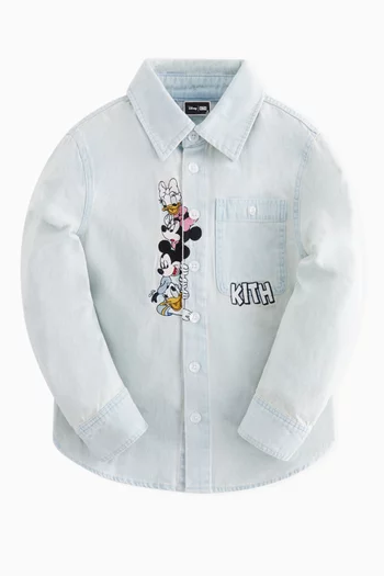 قميص أبولو بطبعة ميكي والأصدقاء شامبراي كيث × ديزني