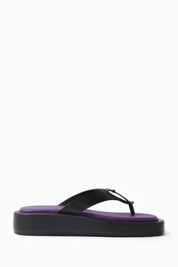 x Naomi Platform Thong Sandals in Leather