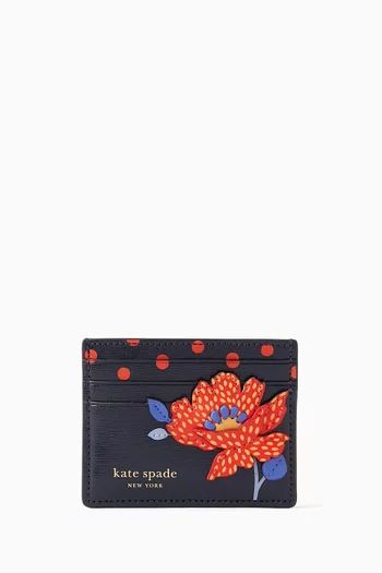 Dotty Bloom Card Holder in Leather