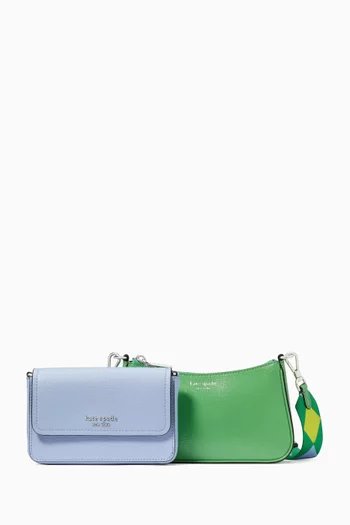 Double Up Crossbody Bag in Saffiano Leather
