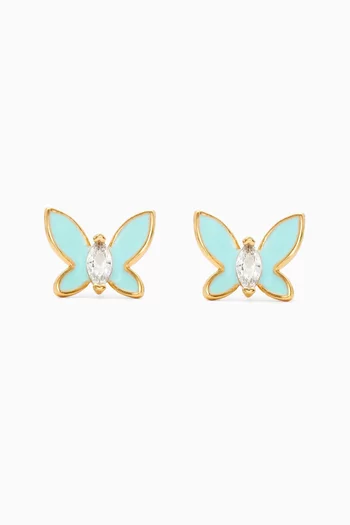 Social Butterfly Mini Stud Earrings in Metal