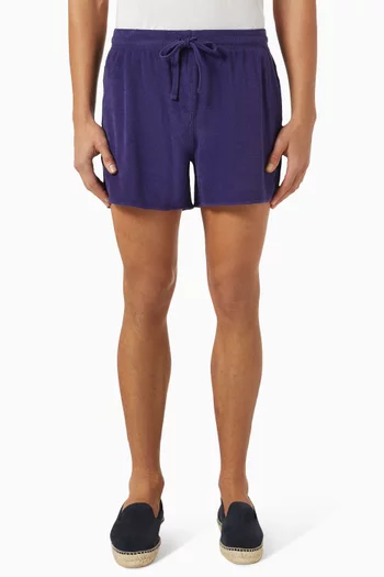 Embroidered Turtle Shorts in Terry Cotton