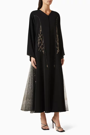 Crystal-embellished Abaya