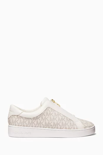 Keaton Zip-up Signature Sneakers in Coated-canvas