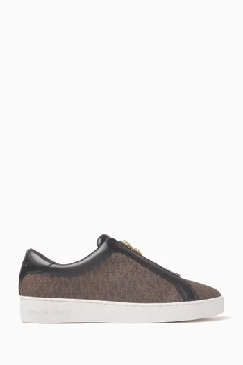 Keaton Zip-up Signature Sneakers in Coated-canvas