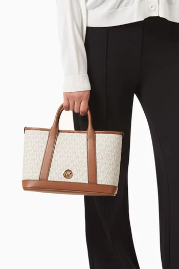 Small Luisa Tote Bag in Coated Canvas
