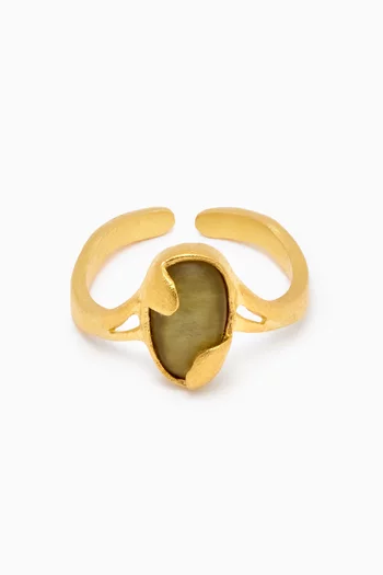Meteorite Ring in Gold-plated Brass