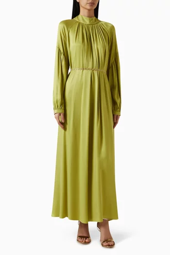 فستان مينكا طويل بحزام سلسلة ستان