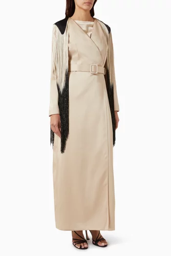 Cecilie Fringed Belted Maxi Dress