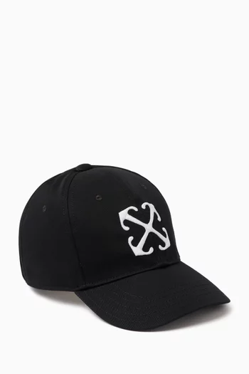 Arrow-embroidered Baseball Cap in Cotton-twill