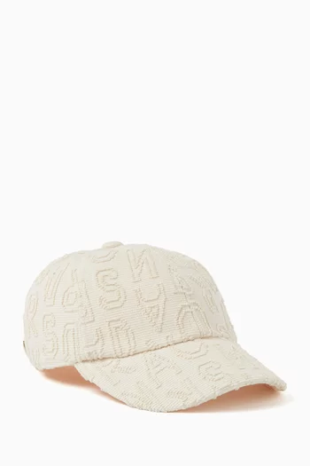 Embroidered Logo Cap in Cotton Jacquard