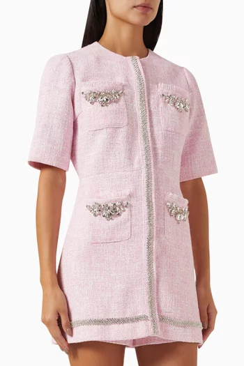 Ipop Crystal-embellished Playsuit in Tweed
