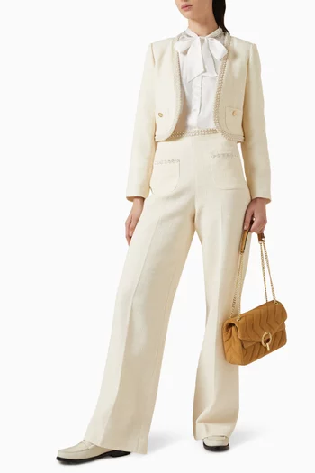 Pearl-embellished Jacket in Tweed