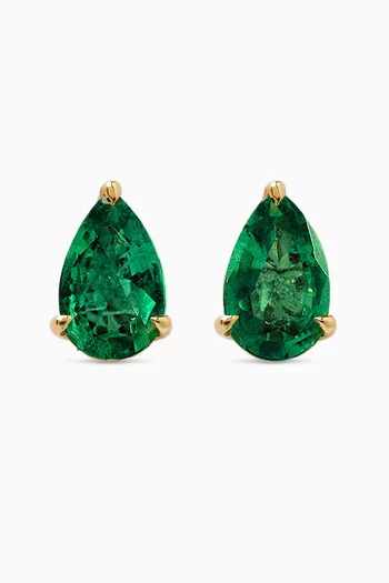 Aurora Emerald Stud Earrings in 18kt Gold