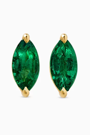 Alice Emerald Stud Earrings in 18kt Gold