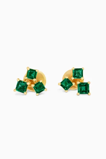 Olive Emerald Earrings in 18kt Gold