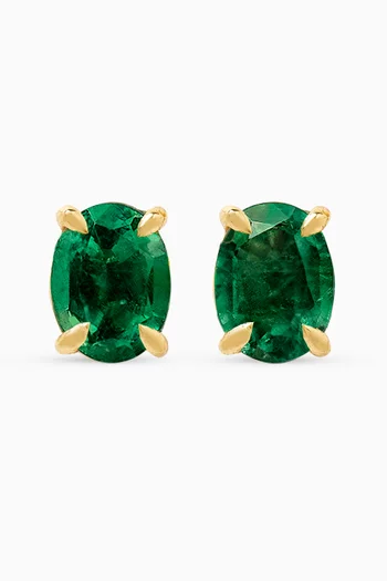 Allora Emerald Stud Earrings in 18kt Gold