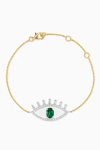 Surya Emerald & Diamond Bracelet in 18kt Gold