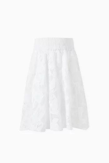 Pleated Midi Skirt in Lace