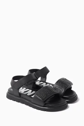 Logo-studded Sandals in Leather
