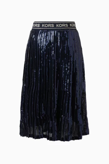 Pleated Sequin-embellished Skirt
