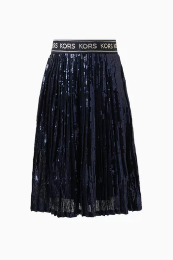 Pleated Sequin-embellished Skirt