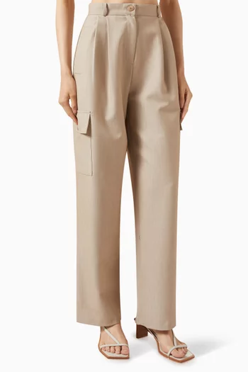 Maesa Cargo Pants in Stretch Suiting