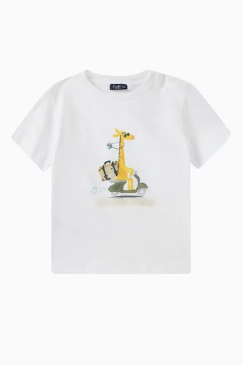 Giraffe Print T-shirt in Cotton