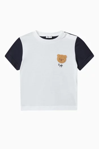 Teddy Bear-Appliqué T-shirt in Cotton