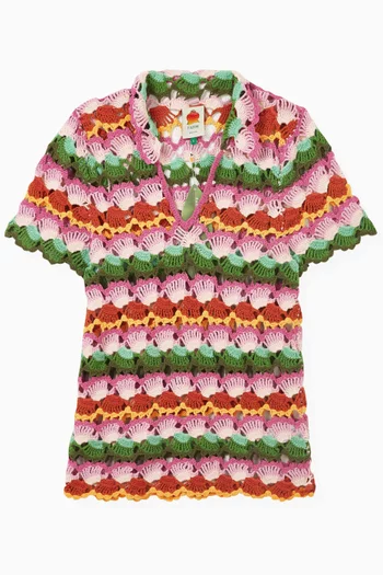 Bananas Mini Dress in Crochet Knit