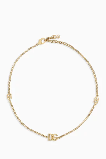 DG Logo Chain Necklace in Gold-tone Metal