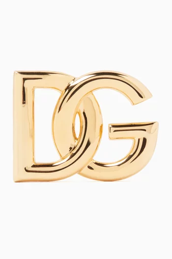 DG Logo Brooch in Gold-tone Metal