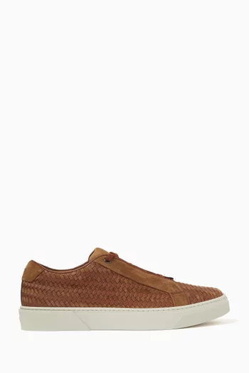 Woven Sneakers in Leather & Suede