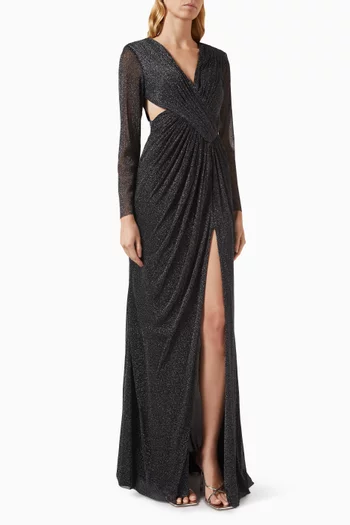 Carolin Cut-out Gown in Shimmer-jersey