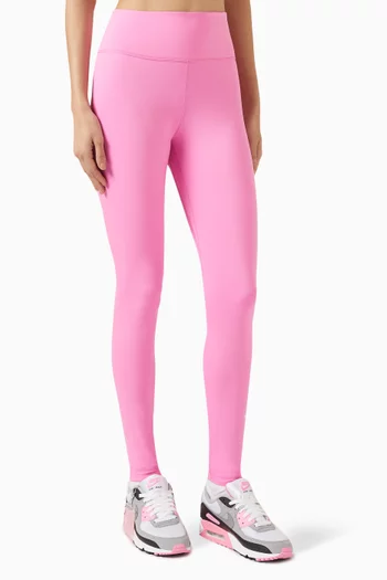 Buy Pink Cotton High Waist Full Length Legging online in Dubai