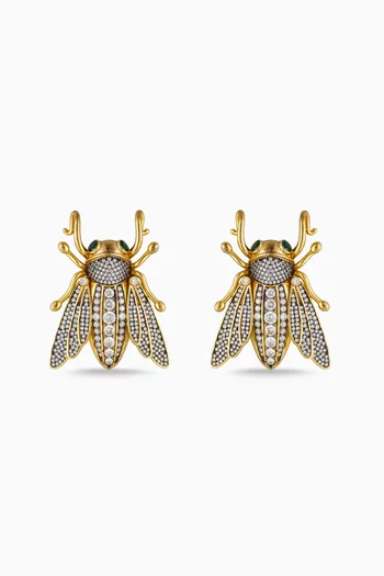 Bee Earrings in 24kt Gold-plated Bronze