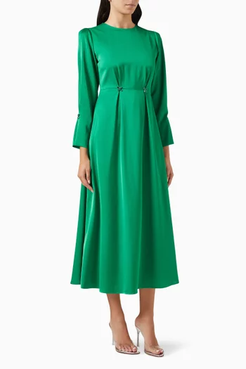 Gem-embellished Midi Dress in Polyester