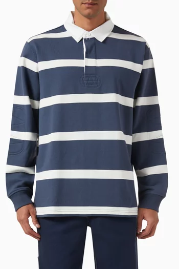 Striped Rugby Shirt in Heavyweight French Terry