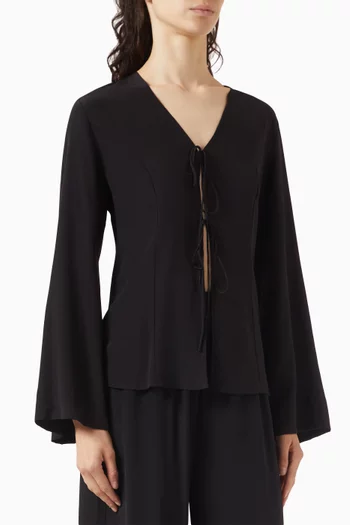 Buy Faithfull The Brand Black Morissa Mini Dress in Linen for Women in UAE
